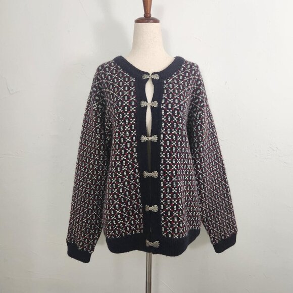 Vintage L.L.Bean Made in Norway Cabincore Alpine Wool Patterned Cozy Crewneck Sw - Picture 1 of 6